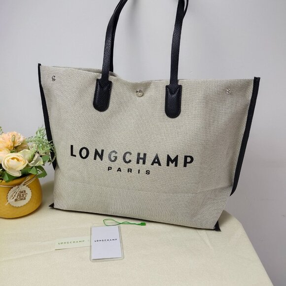New Longchamp Essential Toile Large Canvas Tote bag - Picture 2 of 9